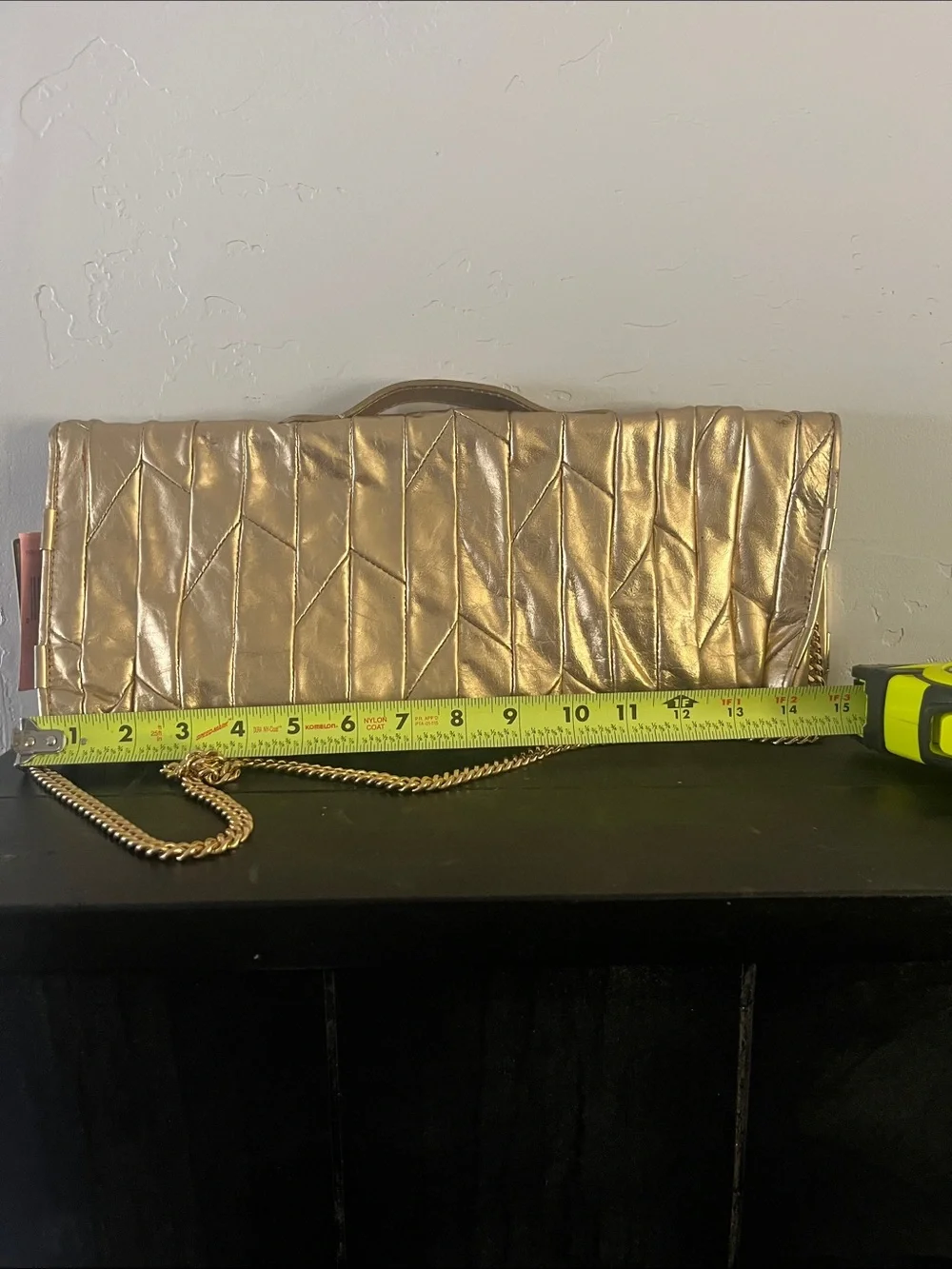 Juicy Couture Vintage 80’s Metallic Gold Quilted Chain Clutch with Handle